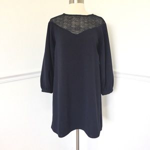 Zara Black Crochet Lace Shift Dress